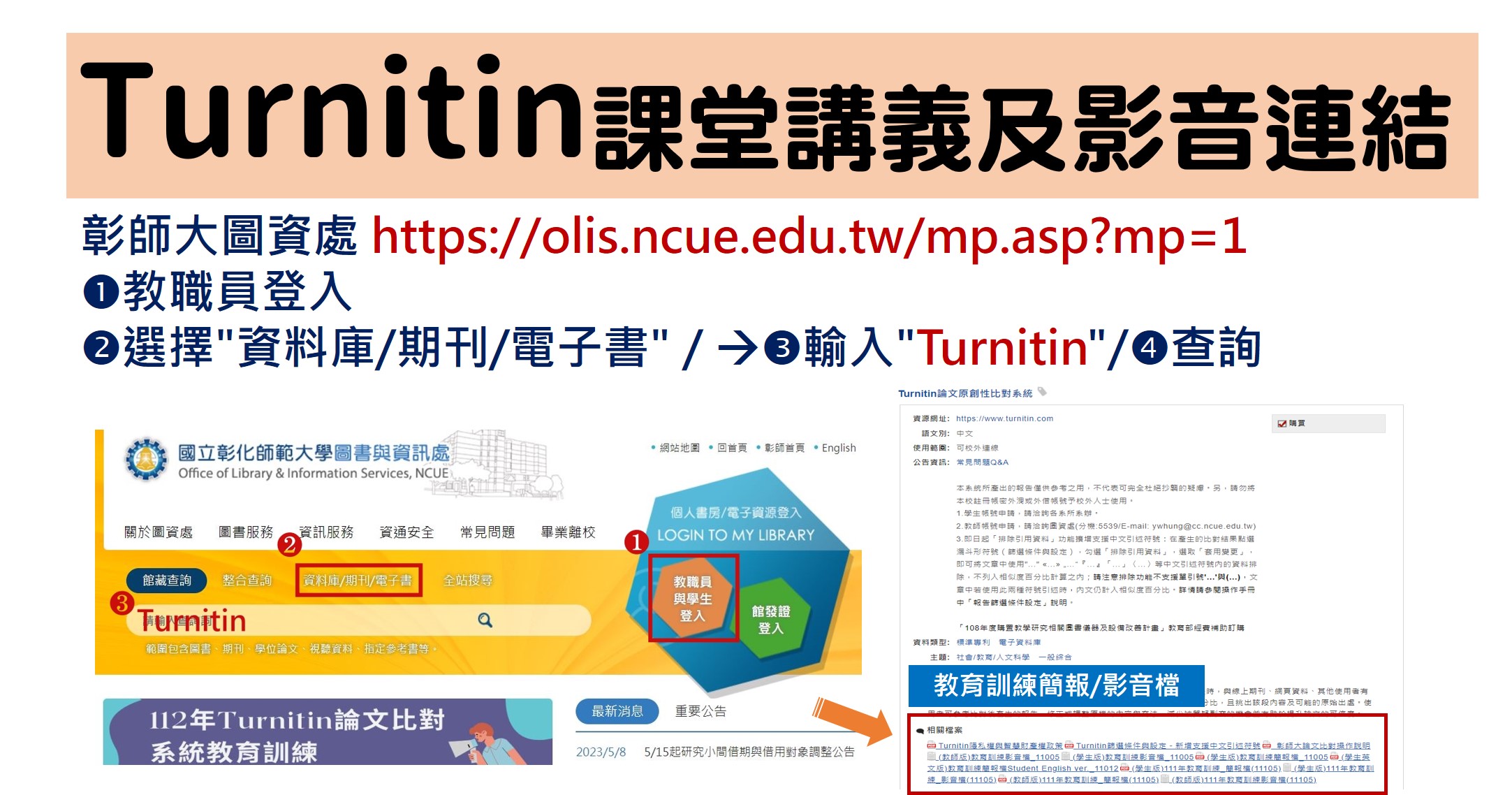 簡報影音檔【turnitin論文原創性比對系統】